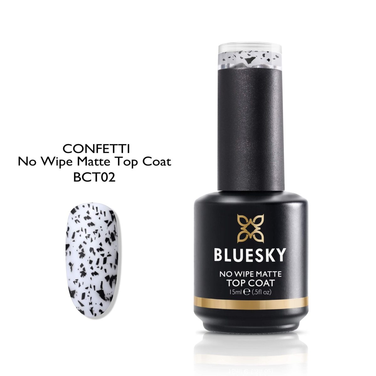 NO WIPE MATTE TOP COAT-CONFETTI (15ML) TOP