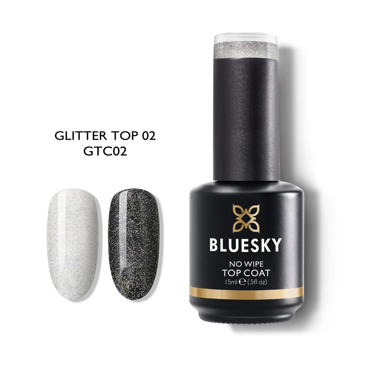 NO WIPE TOP COAT-SILVER GLITTER TOP