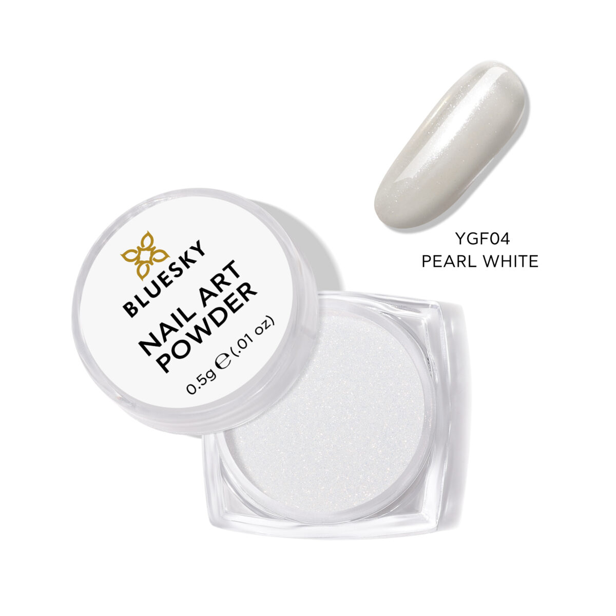 PEARL WHITE CHROME POWDER YGF04 NAIL ART