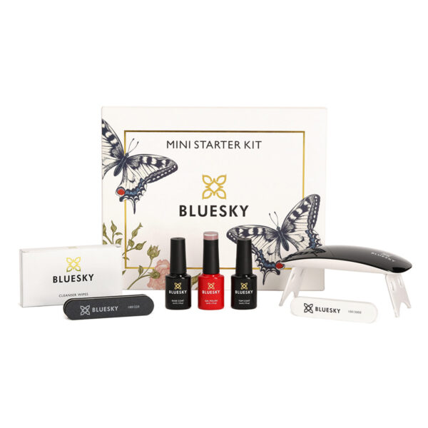 Portable Manicure Kit – Travel Lamp 6W – BASE COAT, TOP COAT & GEL POLISH OF 5ML – CLENASER WIPE – MINI NAIL FILE/BUFFER SET